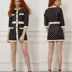 Dream By Sister Jane The Charleston Tweed Mini Sequin Dress In Black Size M